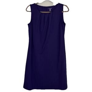 Lands’ End Purple Sleeveless Draped Neck Shift Dress Women's Size S/P 6-8